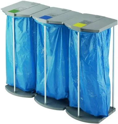 HAILO Waste Collection Bin Bag Holder 3x 120L (0936-110) Commercial / School • £116.95