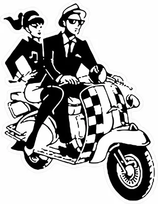 £2.99 • Buy Ska Scooter Shaped Vinyl Sticker Retro Laptop Skinhead 2 Tone Specials Madness
