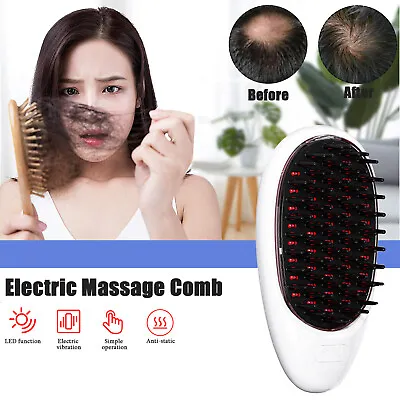 Electric Infrared Laser Hair Care Comb Vibrating Massager Hair Growth Care Brush • £13.33