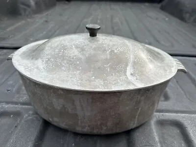 Vintage Heavy Cast Aluminum Oval Roaster Dutch Oven 12x9  Small  Super Quality  • $64.95