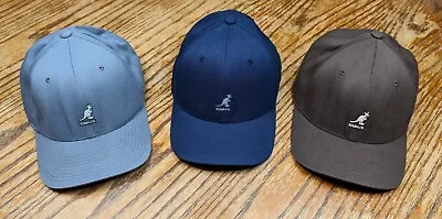 Kangol Flex Fit Baseball Hats - XXL - Lot Of 3 - Wool Blend - Blue Gray Brown • $27.85