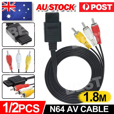 RCA AV Audio Video Composite Cable Cord For SUPER SNES GAMECUBE GC NINTENDO N64 • $4.95