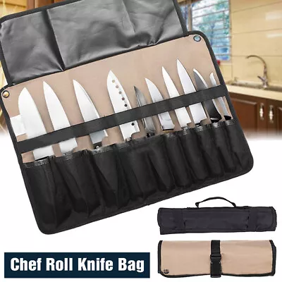 10/22 Slot Kitchen Portable Storage Bag Chef Cutter Bag Carry Roll With Handles • $17.95