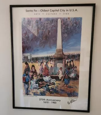 Framed Vladan Stiha Vintage Santa Fe Poster 375th Anniversary • $200