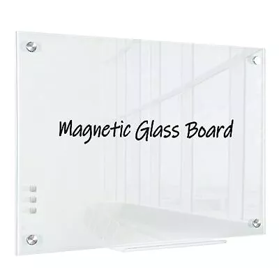 Glass Magnetic Whiteboard 45 X 60 Cm Tempered Frameless Glass Dry • £42.99