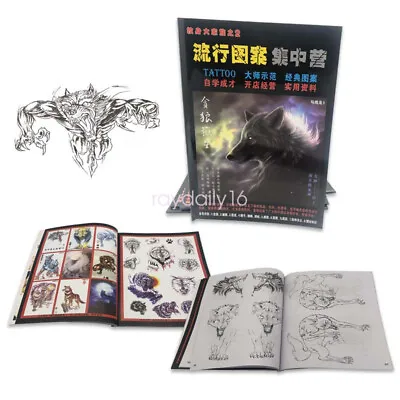 £14.03 • Buy A4 24 Pages Tattoo Art Design Flash Sketch Book Wolf Scorpion Line Drawing Sheet