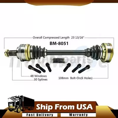 For BMW M3 3.0L RWD 1995 1x TrakMotive CV Joints Axle Rear Right • $143.60