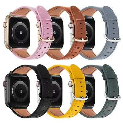 $1.99 • Buy Genuine Leather Apple Watch Band Strap IWatch Series 7SE 6 5 4 3 2 1 44 42 40 38