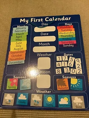 Magnetic Hanging 'My First Calendar' - Date/day/weather/year/season • £6.50