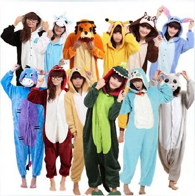 UK Mens Ladies Fleece Pyjama Pajamas Kigurumi Onsies Adults Animal Costume • £29.99