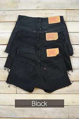 £10 • Buy Distressed Levis Vintage Womens High Waisted Denim Shorts Size 6 8 10 12 14 1...