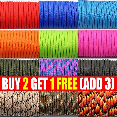 100FT 30M 4mm 7 Strand Core 550 Paracord Parachute Cord Camping Tent Rope NEW • £7.99