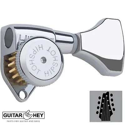 NEW Hipshot 8-String Grip-Lock LOCKING TUNERS Small Buttons 4x4 Set - CHROME • $99.95