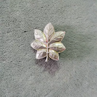 WWII Army Officer Major Oak Leaf H & H Imperial Silver Brooch Pin M 4 • $16