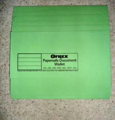 6 Bright Green Wallet Document A4/foolscap Folders Half Flap Manilla Card • £3