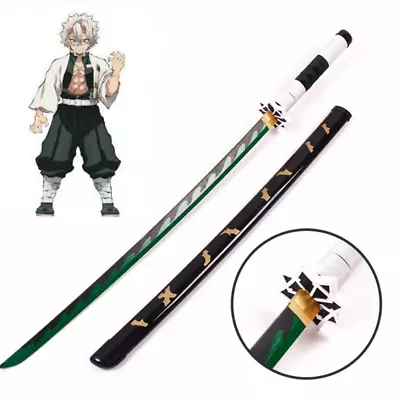 Demon Slayer Sanemi Shinazugawa Nichirin Sword Anime Cosplay 104cm Wooden Katana • $45