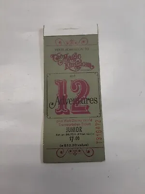 Vintage Used Disney Magic Kingdom Junior Admission Ticket Booklet As Found • $15