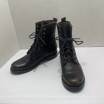 Frye Leather Veronica Lace Up Combat Boots Women 9.5 Distressed Look • $71.99
