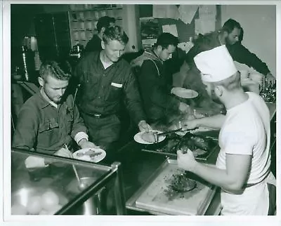 Vintage 8x10 Photo Navy Byrd Sta. Antartica Chow Line On Ship Vintage • $18.74