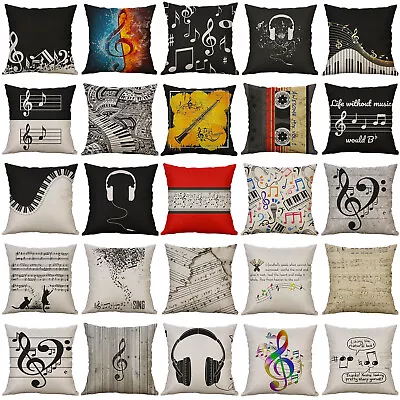 Music Pillow Covers 18x18 Square Musical Notes Throw Pillow Case Cushion Cover • $3.66