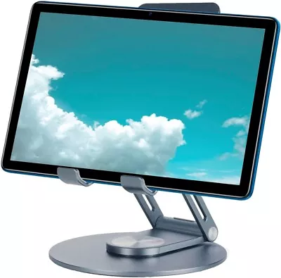  Metal 360° Ipad Swivel Tablet Desk Stand Aluminium Holder Desktop Foldable  • £8.99