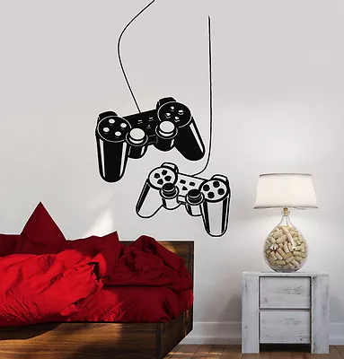 Joystick Wall Decal Gamer Video Game Play Room Kids Vinyl Stickers Art (ig2532) • $29.99