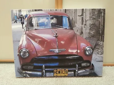 Vintage Classic Car Havana Canvas Wall Art Picture Print • £15