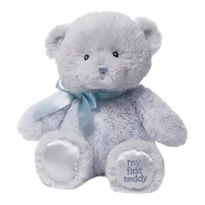 Baby Gund My First Teddy Bear Boys Blue Stuffed Plush Animal Sewn Eyes SEALED • $16.14