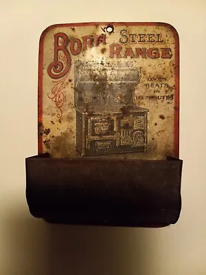 Vintage Match Safe Holder With Advertising - Born Range Advertising  • $39.95