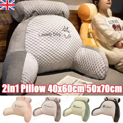 2 In 1 Bed Reading Pillow Multi Sofa Bedside Cushion Lovely Backrest Pillows UK • £15.99