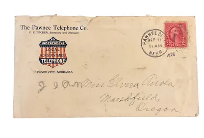 Pawnee Independent Telephone Co Pawnee City NE 1920s Letter Head Envelope ZF • $28.79