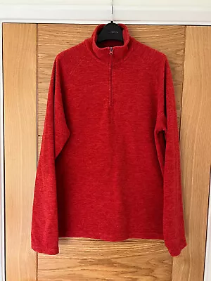 Men's -  Mountain Warehouse  Rust Red - 1/4 Zip Fleece Top (Size: Medium) • £2.99