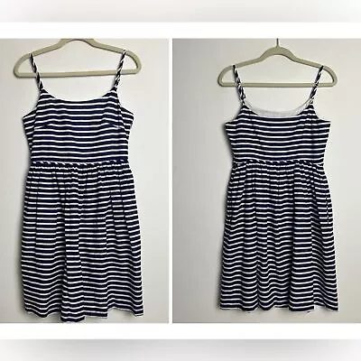 J. Crew Factory Royal Blue Stripe Nautical Linen Cotton Blend Summer Dress Sz 6 • $31