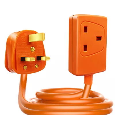 £29.99 • Buy Orange Home Garden Heavy Duty Single Socket 1Way Extension Lead Cable 10/15/20m