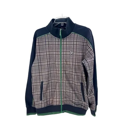 Marc Ecko Cut And Sew Full Zip Plaid Mens Jacket Medium • $23