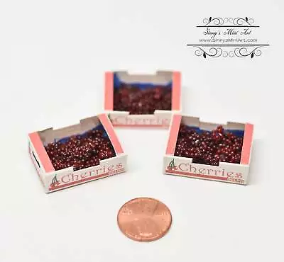 1:12 Dollhouse Miniature Cherries In Box DMUK PC107 • $7.12