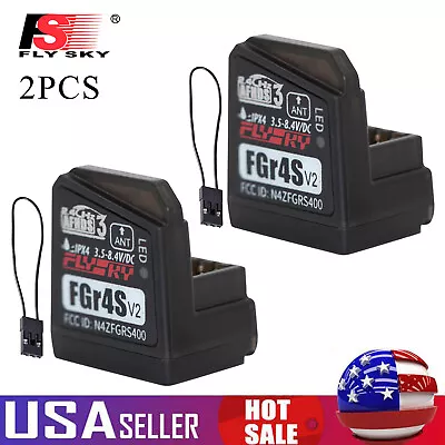 2Pcs Flysky FGR4S V2 Receiver 2.4GHz 4CH F/FS-Transmitter Controller RC Car Y2K6 • $64.48