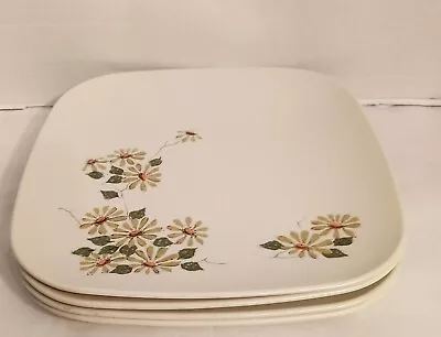 Brookpark Melamine Melmac Daisy Vintage 9 1/2 Inch Plates Lot Of 4 • $29.99