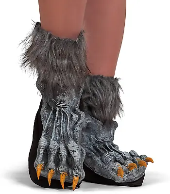 Werewolf Feet Shoe Covers Silver Grey Were Wolf Monster Foot Claws Costume Acces • $29.99