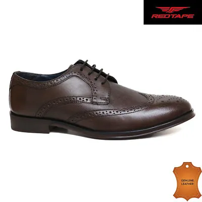 Mens Leather Lace Up Brogues Shoes Formal Smart Casual Office Dress Shoes Sizes • £19.95