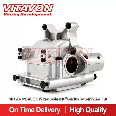 VITAVON CNC Alu7075 V2 Rear Bulkhead Diff Gear Box For Losi 1/5 5ive-T 5B • $303.49