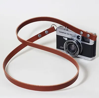 Stride - Leather Camera Strap Handmade Slim Thin Black Brown Free Shipping • £31.95