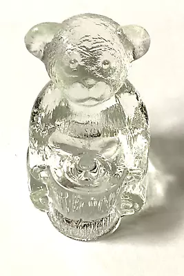 Vintage Teddy Bear Figurine Mini Taper Candle Holder Small Glass • $5.88