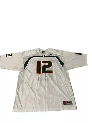 White Nike Miami Hurricanes Football Jersey Men's Size XXL 2XL • $45