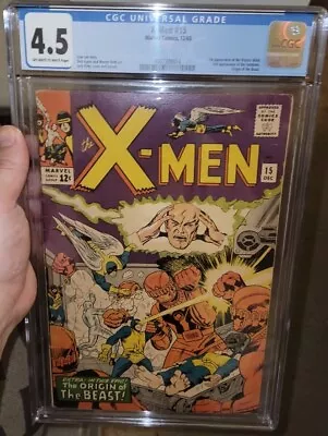 X-Men 15 Cgc 4.5  1st Appearance Master Mold & 2nd App  Sentinels Kirby Key 1965 • $125