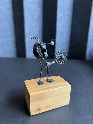 Original Flea Greg Quayle Metal Sculpture 1984 Playing Tennis Vintage • $22