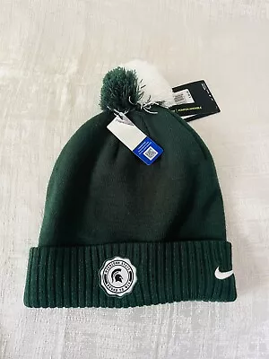 Nike Michigan State Spartans NCAA Removable Pom Knit Beanie Winter Hat Cap NEW • $20.99