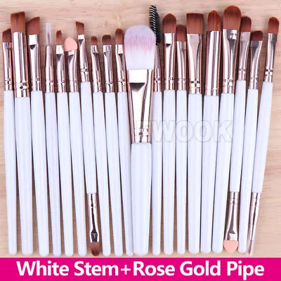 20 Pcs Makeup Brush Set Eyeshadow Eyebrow Powder Foundation Contour Lip Brushes • $6.85