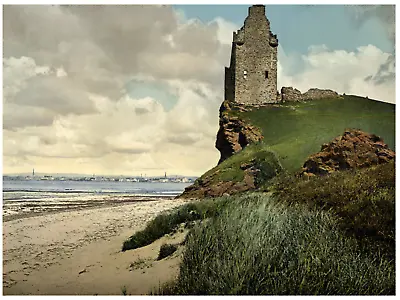 Ayr. Alloway. Greenan Castle. Vintage Photochromy Photochromy Vintage P • $84.18