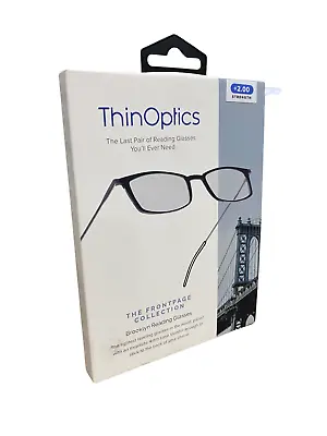 New! ThinOptics - Brooklyn 2.0 Strength Glasses With Milano Case - Black • $19.99